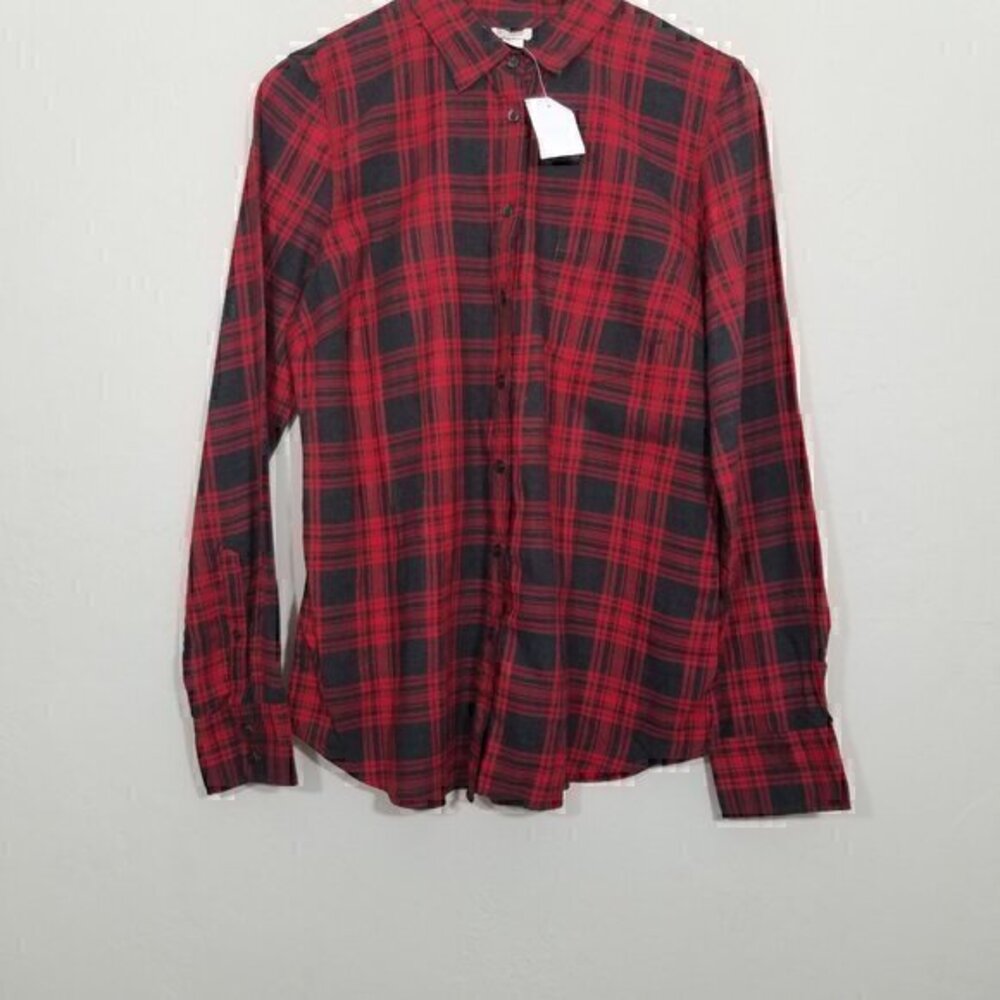 NWT J. Crew Plaid Cotton Long Sleeve Button Down Shirt Size M